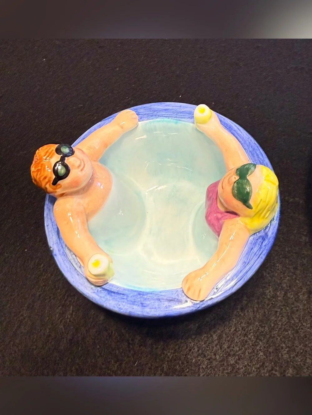 Lotus 1995 Chubby Chip and Dip Bowl Set Swimming Pool Party Ceramic Set